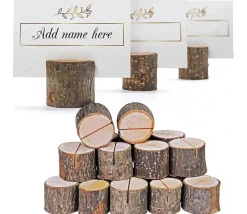 50 porte cartes rondins en bois - Ø 30 mm