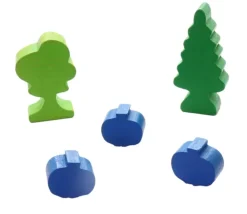 Prune ou cassis fruit en bois bleu de 16x18x8 mm
