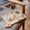 Puzzle bois Animaux de la Forêt 9 pièces à boutons à encastrer