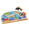 Puzzle bois Animaux de la mer : 6 pièces figurines de jeux - commerce équitable