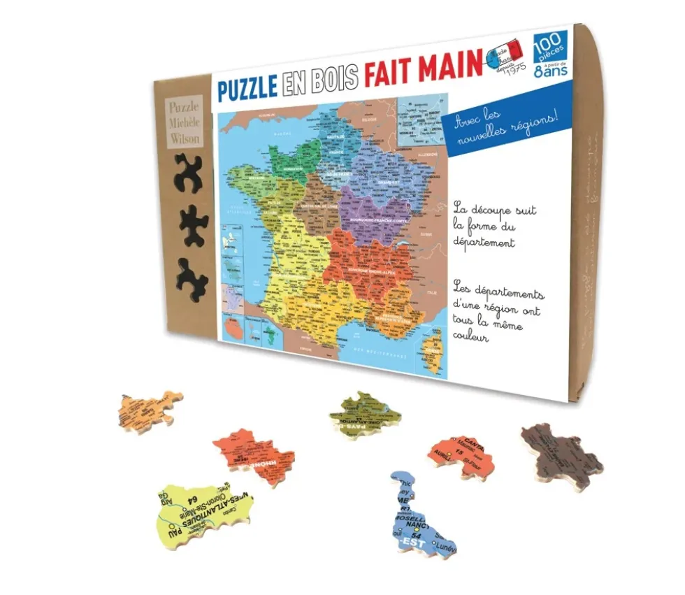 Puzzle bois Carte de France des Départements 100 pièces
