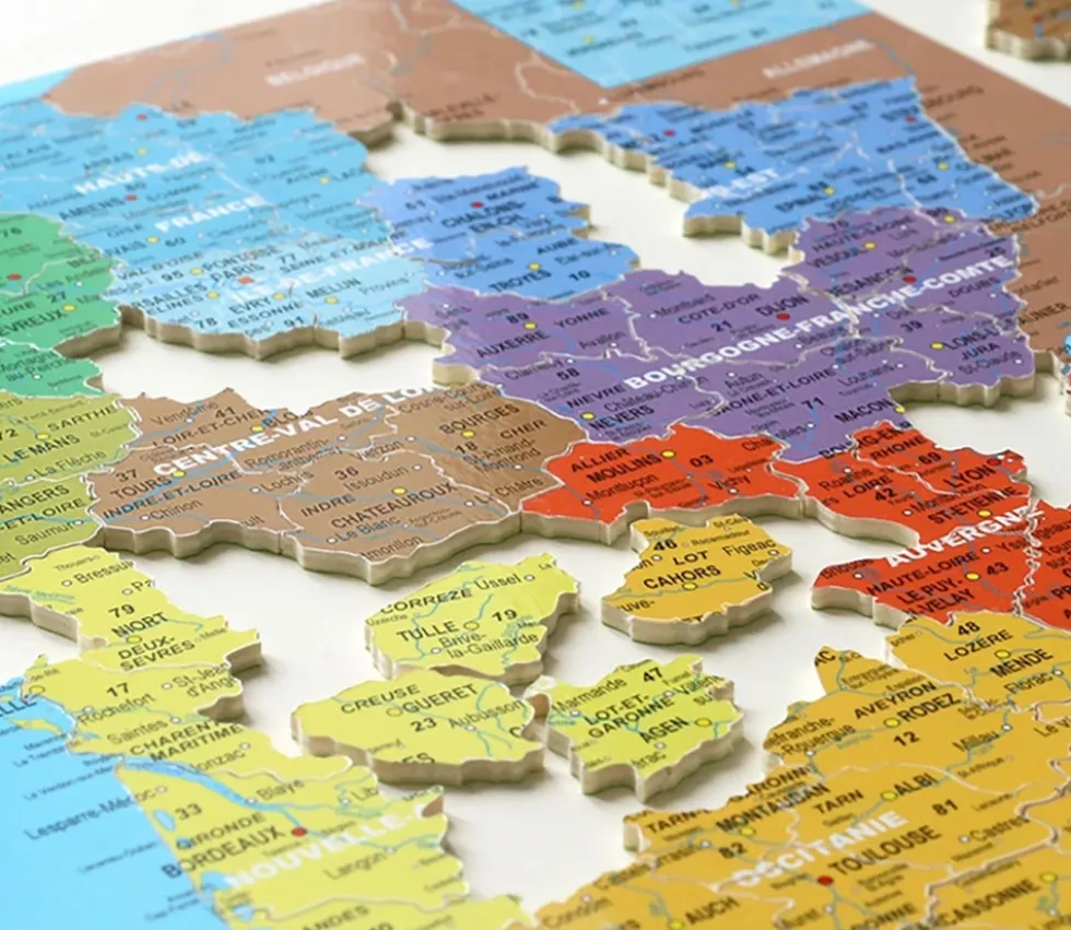 Puzzle bois Carte de France des Départements 100 pièces