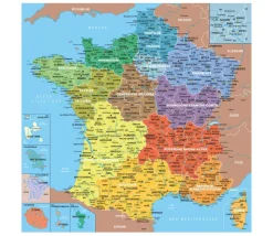Puzzle bois Carte de France Régions 24 pièces