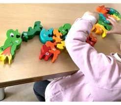 Puzzle bois dragon alphabet 26 pièces A à Z - commerce équitable