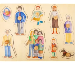 Puzzle bois Famille 9 pièces à encastrer