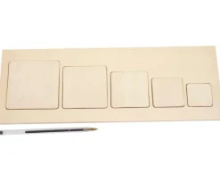 Puzzle bois naturel 5 carrés - plateau 33 x 21 cm