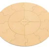 Puzzle bois rond géant neutre 70 cm - 17 pièces Montessori cercle annuel