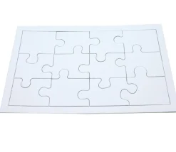 Puzzle carton blanc 12 pièces à personnaliser 22 x 14 cm
