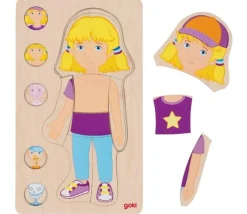 Puzzle corps Humain fille - 5 puzzles bois à étage anatomie