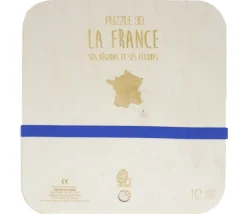 Puzzle éducatif en bois - La France (3 niveaux : département, région et fleuve)