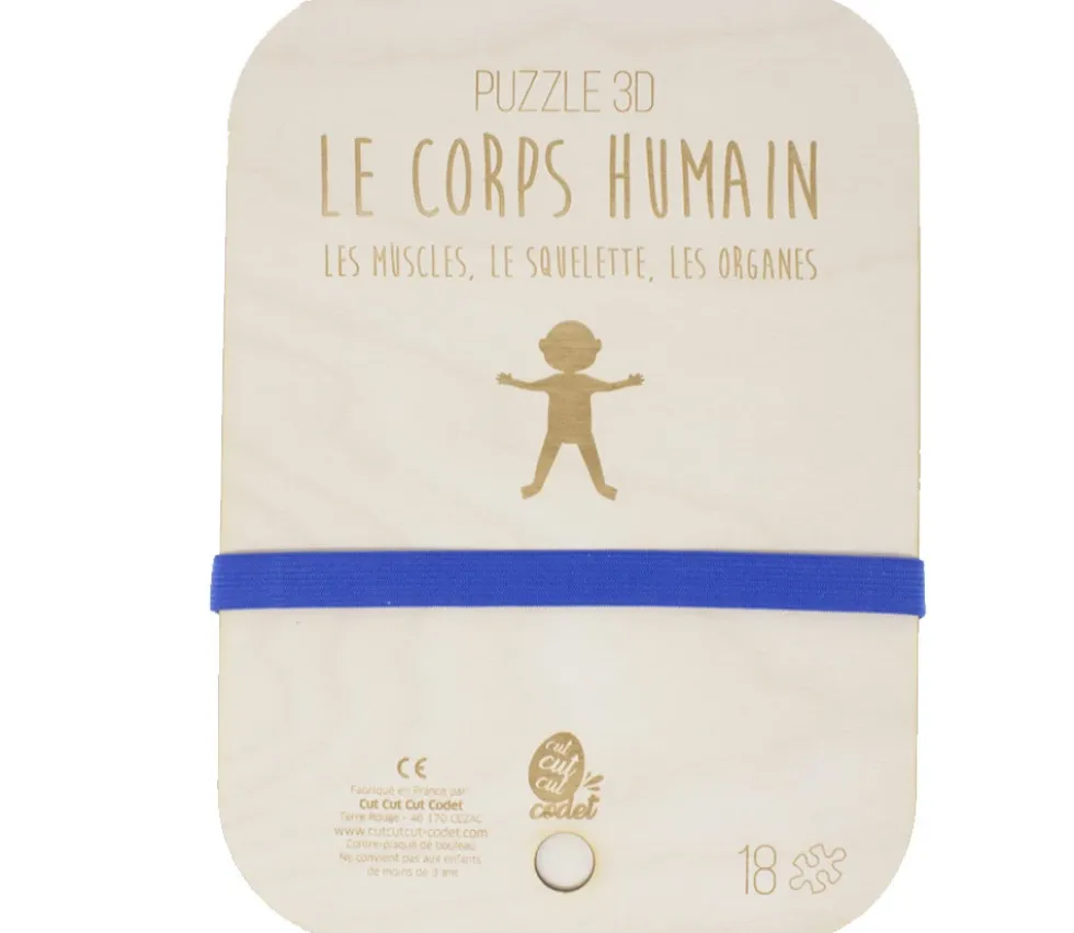 Puzzle éducatif en bois Le corps humain : muscle, squelette et organes