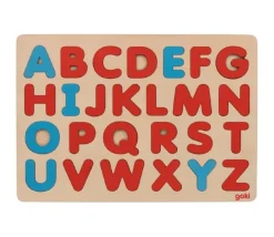 Puzzle en bois alphabet méthode Montessori - Cadre 30 x 21 cm