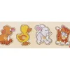 Puzzle en bois 4 animaux boutons à encastrer dès 12 mois