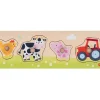 Puzzle en bois boutons Ferme 4 pièces à encastrer bébé