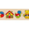 Puzzle en bois à boutons 4 pièces à encastrer jouets