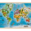 Puzzle en bois 192 pièces carte du monde 46.5 x 33 cm