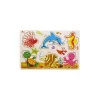 Puzzle en bois 6 à 7 pièces à encastrer monde marin
