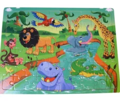 Puzzle en bois 60 pièces - thème savane