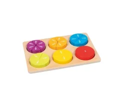 Puzzle fractions et portions en bois 21 pièces