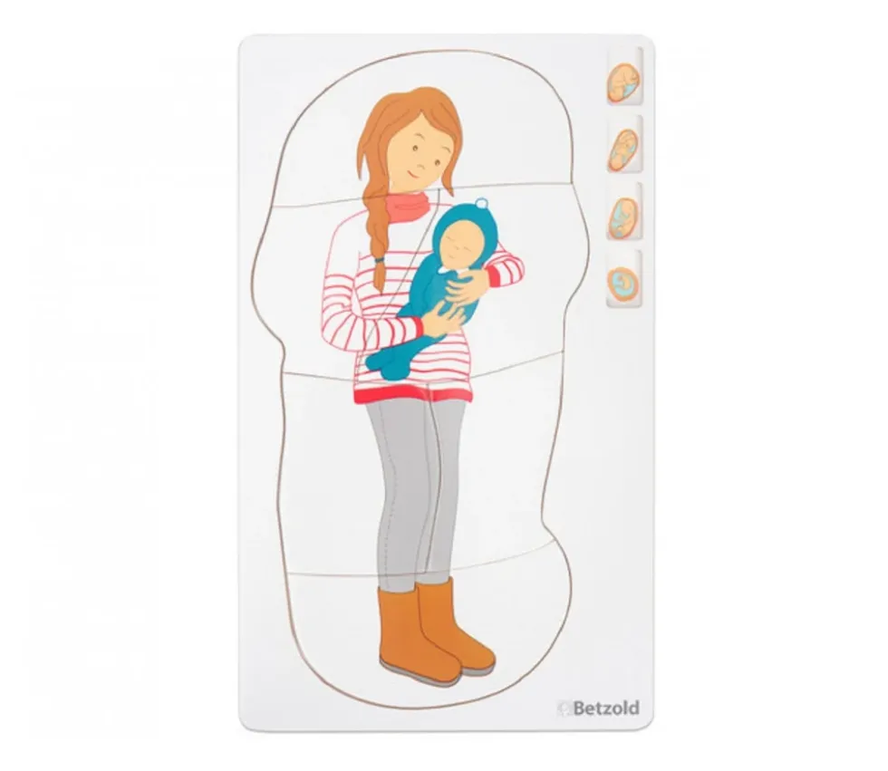 Puzzle J'attends un bébé en bois - grossesse : 9 mois dans le ventre