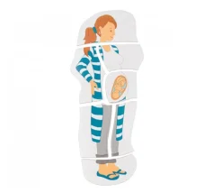 Puzzle J'attends un bébé en bois - grossesse : 9 mois dans le ventre