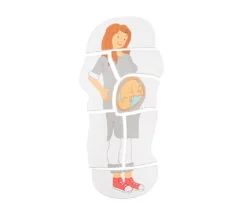 Puzzle J'attends un bébé en bois - grossesse : 9 mois dans le ventre
