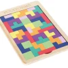 Puzzle multicolore en bois style Tétris - 40 pièces 8 couleurs