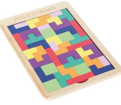 Puzzle multicolore en bois style Tétris - 40 pièces 8 couleurs
