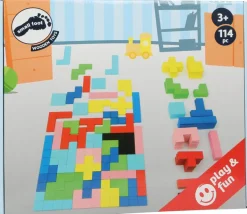 Puzzle multicolore formes géométrique en bois Tétris 114 pièces