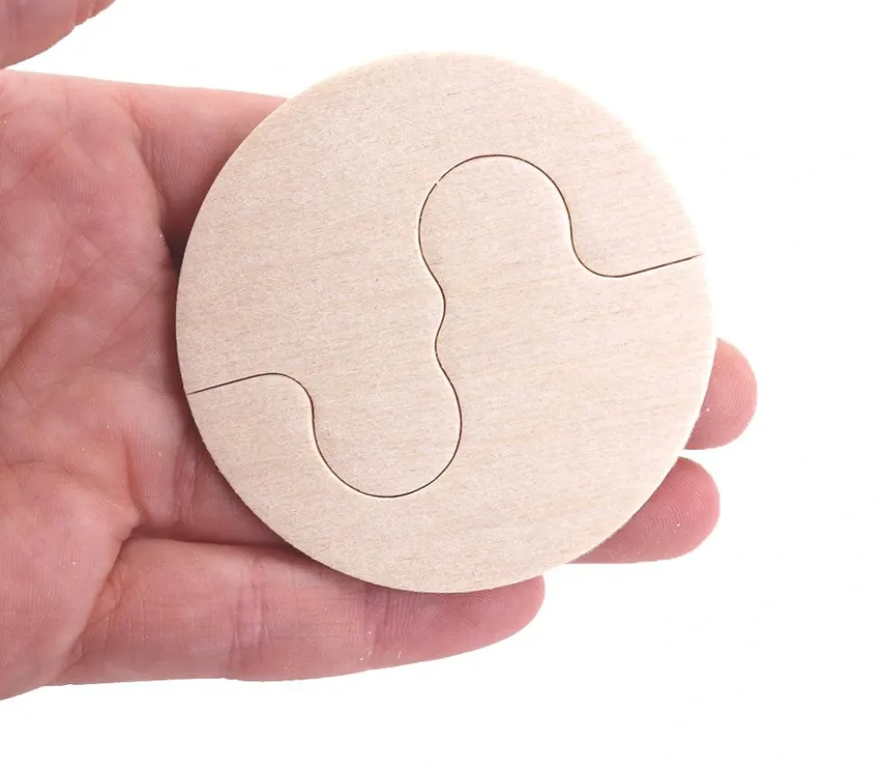 24 Puzzles bois de 2 demi-formes à assembler