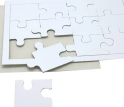 10 Puzzles carton blanc 12 pièces à personnaliser 22 x 14 cm