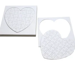 10 Puzzles cœur carton blanc 40 pièces à personnaliser 16 x 16 cm