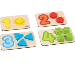 Puzzles en bois chiffres et association images