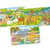 3 puzzles 24 pièces en bois animaux 27 x 17 cm