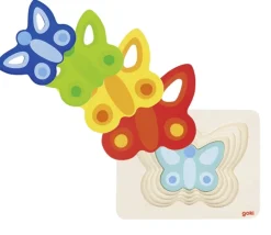 Puzzle à étages en bois Papillons colorés 5 pièces