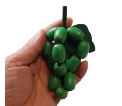 Raisin vert en bois 4 x 9.5 cm fruit jouet unité