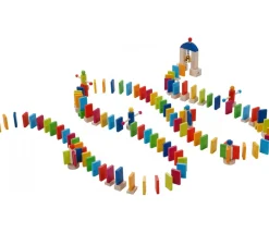 Rallye Dominos bois Arc en ciel - 247 tuiles de 4 x 2.2 cm
