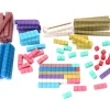 100 réglettes bois Rewood 10 couleurs Montessori 1 à 10 cm avec section unité