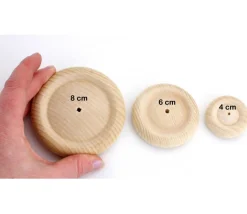Roue bois de 6 cm trouée - 60 x 16 mm trou de 3.5 mm