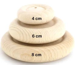 Roue bois de 4 cm trouée - 40 x 13 mm trou de 3.5 mm