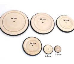 Roue en bois de 8.4 cm avec pneu caoutchouc pour construction
