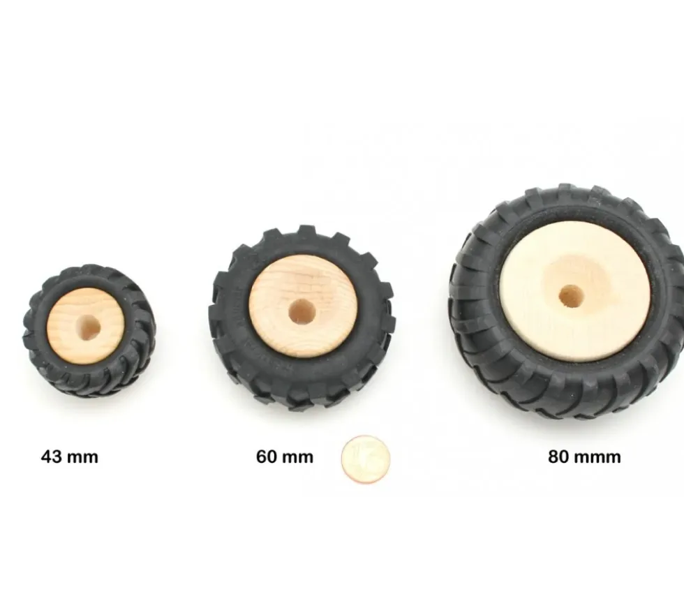 Roue tracteur de 6 cm avec pneu caoutchouc