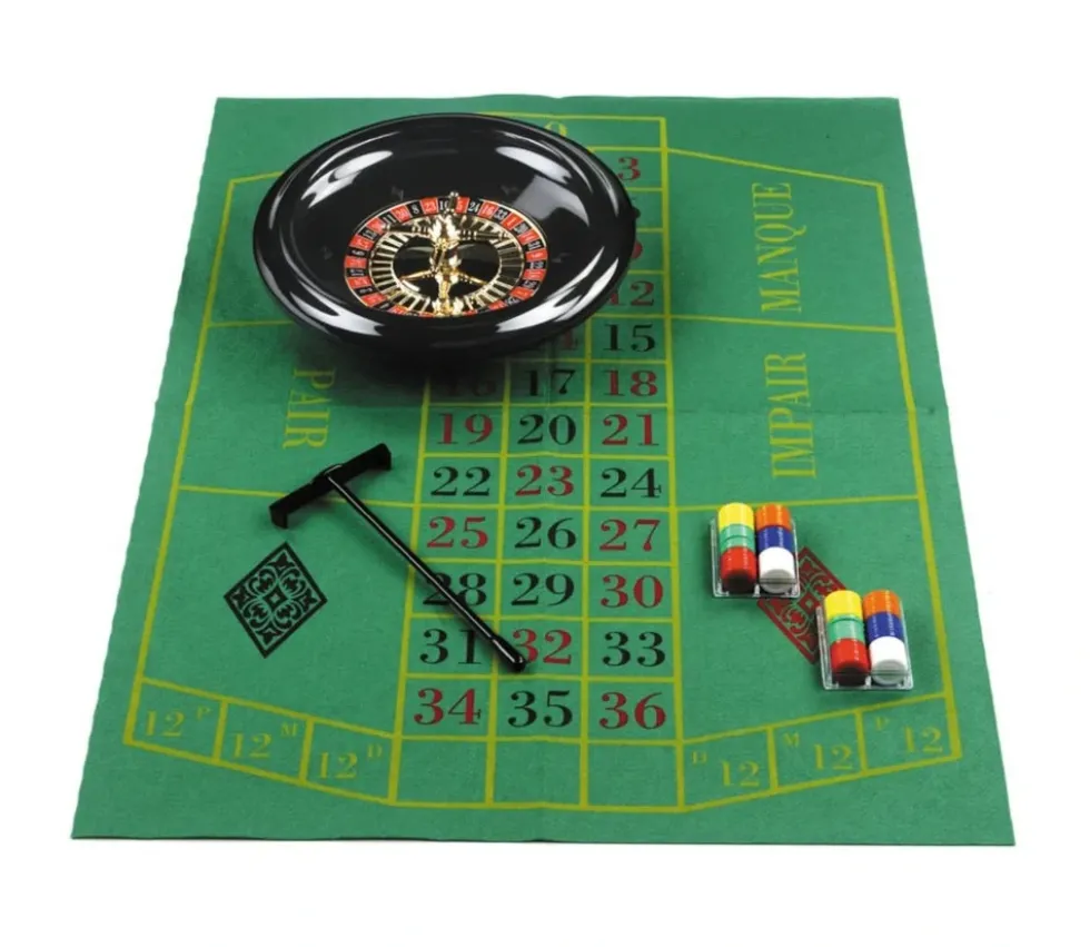 Roulette de jeu pour Casino 30 cm avec pions et tapis