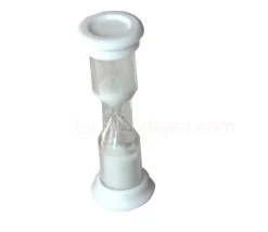 Sablier de jeu 1 minute - blanc ou orange- 7.6 cm PM