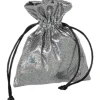 Sac argenté brillant 10 x 12,5 cm