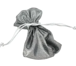 Sac argenté brillant 10 x 12,5 cm