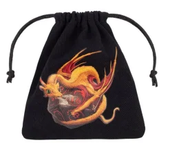 Sac de dés noir Adorable Dragon 11x10 cm