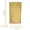 Sachet kraft marron hermétique 11 x 18.5 cm refermables opaque