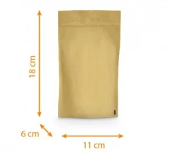 Sachet kraft marron hermétique 11 x 18.5 cm refermables opaque