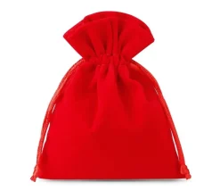 Sac suédine rouge 8 x 10 cm